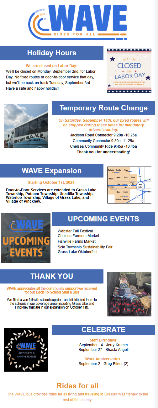 September Rider Update