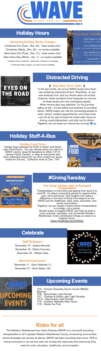 December Rider Update