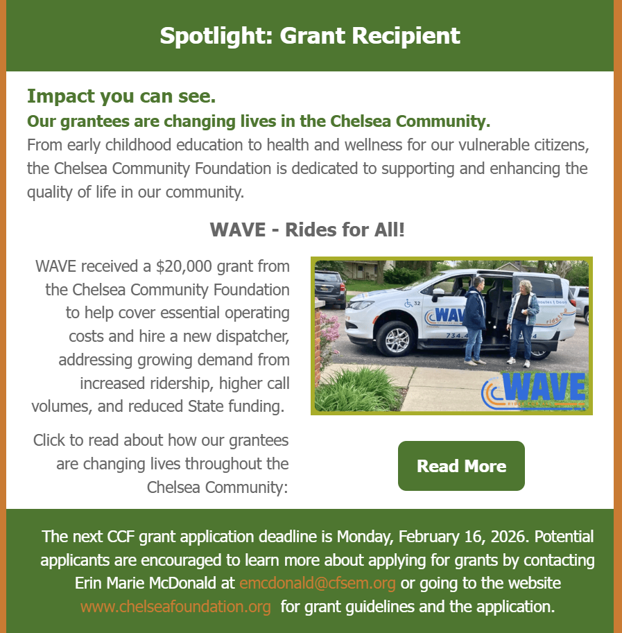 Chelsea Community Foundation Spotlight